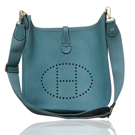 hermes blue evelyne|authentic hermes evelyne bag.